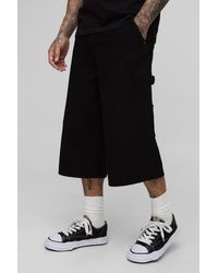 BoohooMAN - Tall Woven Tab Overdye Carpenter Longline Jorts - Lyst