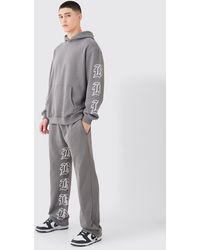 BoohooMAN - Gothic B Oversized Gusset Tracksuit - Lyst