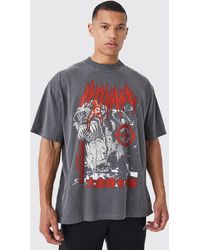 BoohooMAN - Tall Oversized Overdyed On Target T-shirt - Lyst