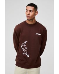 BoohooMAN - Oversized Official Bird Graphic Sweatshirt - Lyst