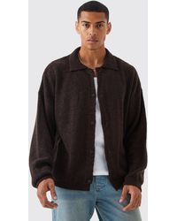 BoohooMAN - Boxy Fit Brushed Knit Cardigan - Lyst