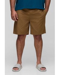 BoohooMAN - Plus Textured Long Length Swim Shorts - Lyst