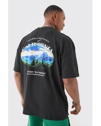 BoohooMAN - Oversized California Landscape Back Print T-shirt - Lyst