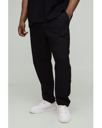 BoohooMAN - Plus Elasticated Waist Technical Stretch Slim Pants - Lyst
