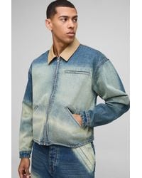 BoohooMAN - Oversized Boxy Extreme Washed Jean Jacket - Lyst