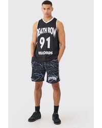 BoohooMAN - Oversized Death Row License Tank And Short Set - Lyst