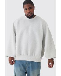 BoohooMAN - Plus Oversized Marl Scuba Sweat - Lyst