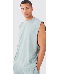 BoohooMAN - Oversized Drop Armhole Washed Tank - Lyst