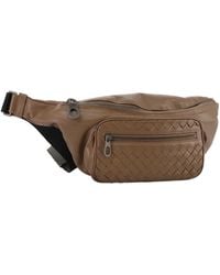 BoohooMAN - Bottega Veneta Preloved Intrecciato Leather Belt Bag Beige Unisex - Brown Shoulder - Lyst