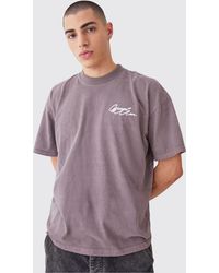BoohooMAN - Oversized Heavyweight Washed Man Graphic T-shirt - Lyst