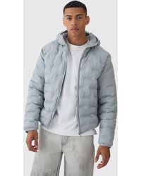 BoohooMAN - Hooded Heat Seal Quilted Jacket - Lyst