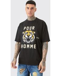 BoohooMAN - Tall Pour Homme Tiger Graphic Oversized T-shirt - Lyst