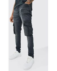 BoohooMAN - Tall Super Skinny Cargo Jeans - Lyst