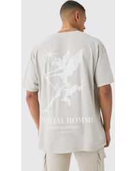 BoohooMAN - Oversized Tonal Renaissance Washed T-shirt - Lyst