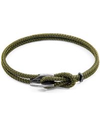 BoohooMAN - Anchor & Crew Padstow Silver And Rope Bracelet - Lyst