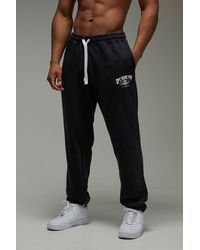 BoohooMAN - Active One More Rep Nyc Washed Oversized Cuffed Sweatpants - Lyst