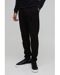 BoohooMAN - Sim Fit Tapered Interlock Pintuck Jogger - Lyst