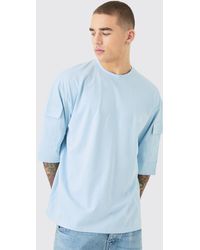 BoohooMAN - Oversized Cargo Pocket Half Sleeve T-shirt - Lyst