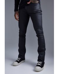 BoohooMAN - Skinny Flare Coated Jeans - Lyst