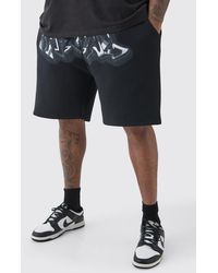 BoohooMAN - Plus Relaxed Official Graffiti Spray Shorts - Lyst