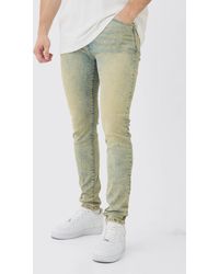 BoohooMAN - Tall gebleichte Skinny Stretch Jeans - Lyst