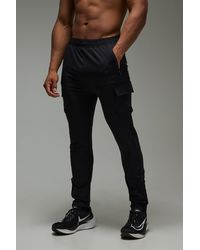 BoohooMAN - Active Workout Technical Tapered Cargo Sweatpants - Lyst