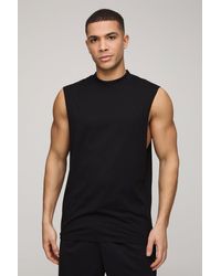 BoohooMAN - Regular Fit Basic Drop Armhole Extended Neck Tank - Lyst