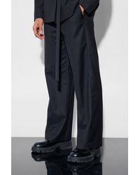 Boohoo - Wide Fit Suit Pants - Lyst