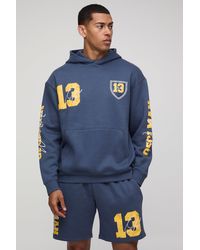 BoohooMAN - Kurzer Oversize Official Trainingsanzug mit Kapuze - Lyst