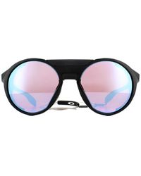 BoohooMAN - Oakley Wrap Polished Black Prizm Snow Sapphire Sunglasses - Lyst