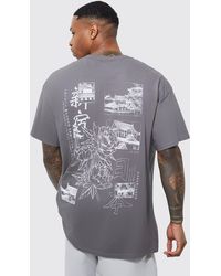 BoohooMAN - Oversized Stencil Back Graphic T-shirt - Lyst