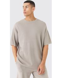 BoohooMAN - Oversized Knitted T-shirt - Lyst