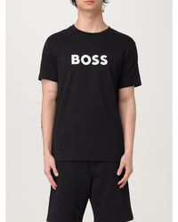 BoohooMAN - Boss Logo Tee Short Sleeve Crew Neck - Black T-shirts - Lyst