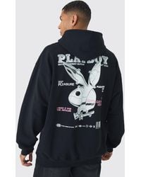BoohooMAN - Oversize Hoodie mit lizenziertem Playboy-Print - Lyst