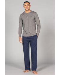 BoohooMAN - Tokyo Laundry Cotton 2-piece Long Sleeve Top And Jersey Bottoms Pyjama Set - Lyst