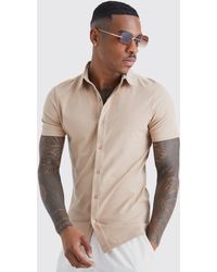 BoohooMAN - Short Sleeve Stretch Fit Jersey Shirt - Lyst