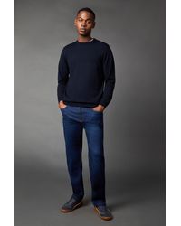 BoohooMAN - Indigo Stretch Straight Fit Jeans - Lyst