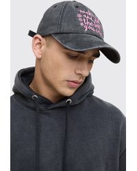 BoohooMAN - Embroidered Slogan Cap - Lyst
