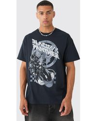 BoohooMAN - Oversized Black Panther Biker License T-shirt - Lyst