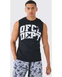 BoohooMAN - Ofcl Dept Printed Ribbed Tank - Lyst