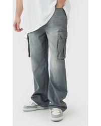 BoohooMAN - Tall Relaxed Rigid Cargo Jeans - Lyst