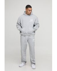 BoohooMAN - Oversized Boxy Moto Graphic Hoodie & Baggy Jogger Tracksuit - Lyst