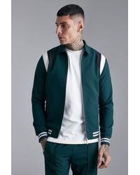 Boohoo - Tailored Collared Varsity Regular Fit Bomber Jacket - Lyst