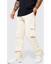 BoohooMAN - Fixed Waist Relaxed Fit Cargo Trouser - Lyst