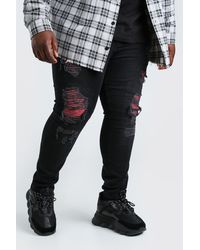 super skinny coloured bandana ripped jeans