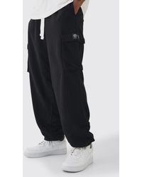 BoohooMAN - Tall Woven Tab Oversized Fit Cargo Sweatpants - Lyst