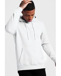 BoohooMAN Sweat À Capuche En Polaire Basique À Enfiler - White