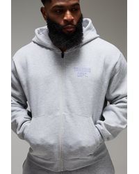 Boohoo - Sudadera Man Active Oversize Recta Con Cremallera Y Capucha - Lyst