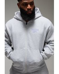 BoohooMAN - Active Training Dept Oversized Boxy Zip Through Hoodie - Lyst