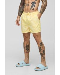 Boohoo - Short Length Abstract Print Swim Short - Lyst